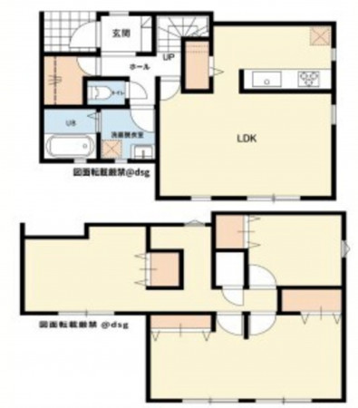 熊本市中央区出水、中古一戸建ての間取り画像です