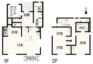 熊本市南区護藤町、中古一戸建ての間取り画像です