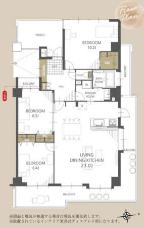 熊本市中央区世安、マンションの間取り画像です