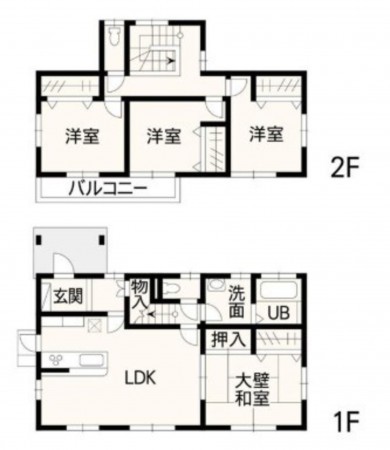 熊本市東区桜木、中古一戸建ての間取り画像です