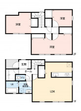 熊本市中央区出水、中古一戸建ての間取り画像です