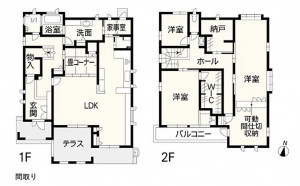 熊本市東区長嶺南、中古一戸建ての間取り画像です
