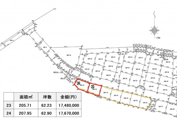 合志市須屋、土地の間取り画像です