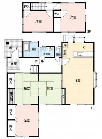 福岡市早良区重留、中古一戸建ての間取り画像です
