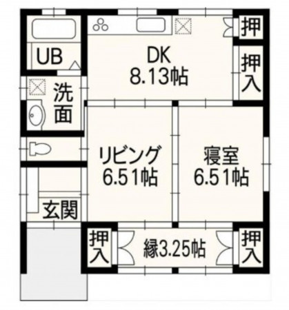 熊本市中央区帯山、中古一戸建ての間取り画像です