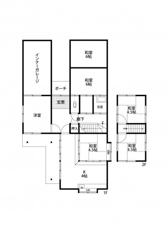 熊本市東区桜木、中古一戸建ての間取り画像です