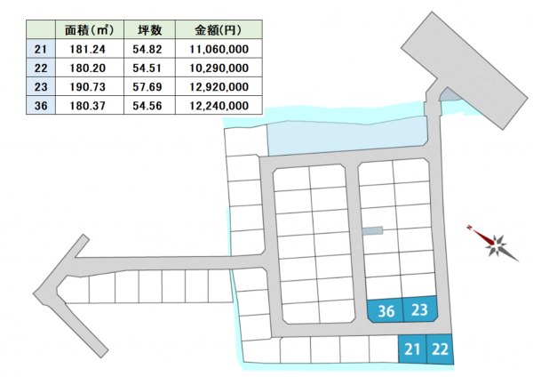 宇土市新松原町、土地の間取り画像です