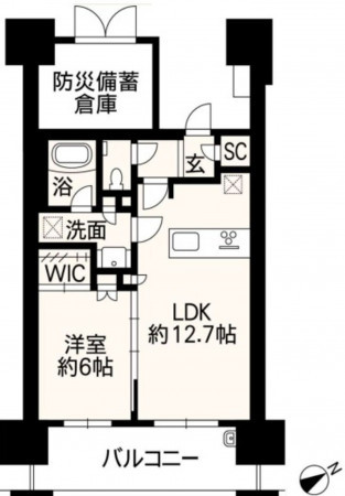 熊本市中央区西阿弥陀寺町、マンションの間取り画像です