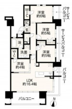 熊本市中央区南熊本、マンションの間取り画像です