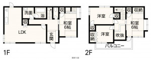 熊本市東区戸島、中古一戸建ての間取り画像です