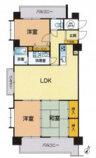 熊本市中央区出水、マンションの間取り画像です