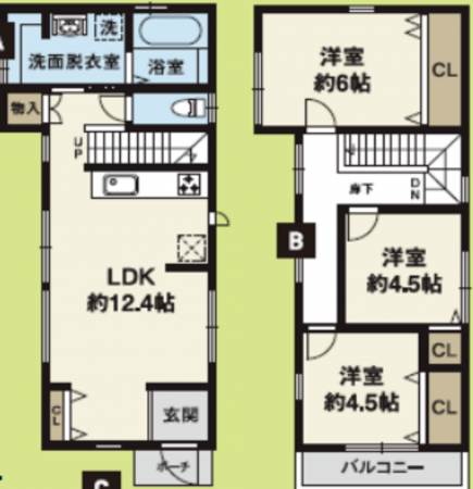 岸和田市池尻町、土地の間取り画像です
