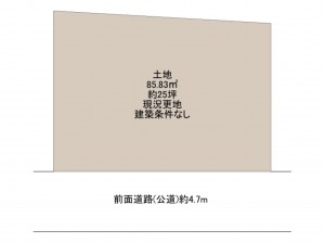 岸和田市磯上町、土地の間取り画像です