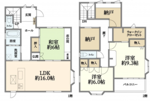 岸和田市春木宮本町、中古一戸建ての間取り画像です