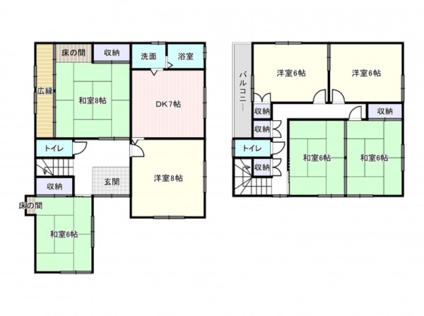 岸和田市並松町、中古一戸建ての間取り画像です