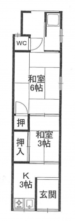 岸和田市西之内町、中古一戸建ての間取り画像です