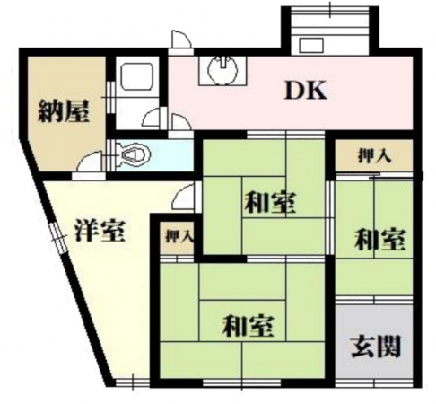 岸和田市吉井町、中古一戸建ての間取り画像です