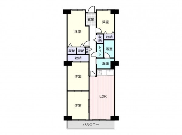 岸和田市下野町、マンションの間取り画像です