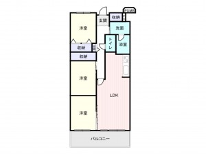 岸和田市下野町、マンションの間取り画像です