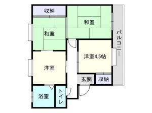 岸和田市下松町、マンションの間取り画像です