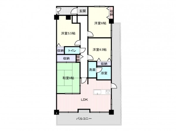 岸和田市加守町、マンションの間取り画像です