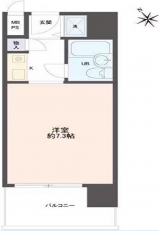 岸和田市上野町東、マンションの間取り画像です