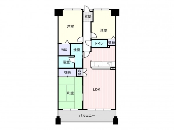 岸和田市港緑町、マンションの間取り画像です