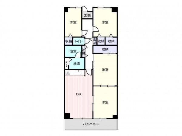 岸和田市下野町、マンションの間取り画像です