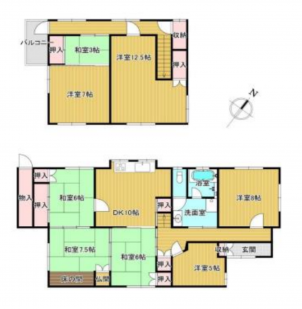 和泉市和気町、中古一戸建ての間取り画像です