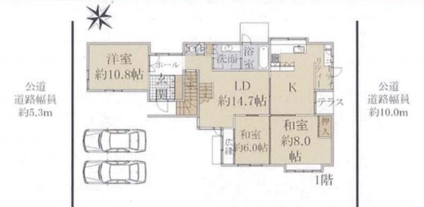 和泉市光明台、中古一戸建ての間取り画像です