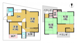 和泉市和気町、中古一戸建ての間取り画像です