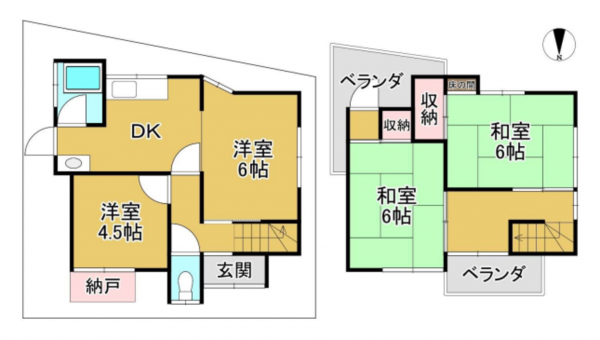 和泉市和気町、中古一戸建ての間取り画像です