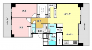 和泉市室堂町、マンションの間取り画像です
