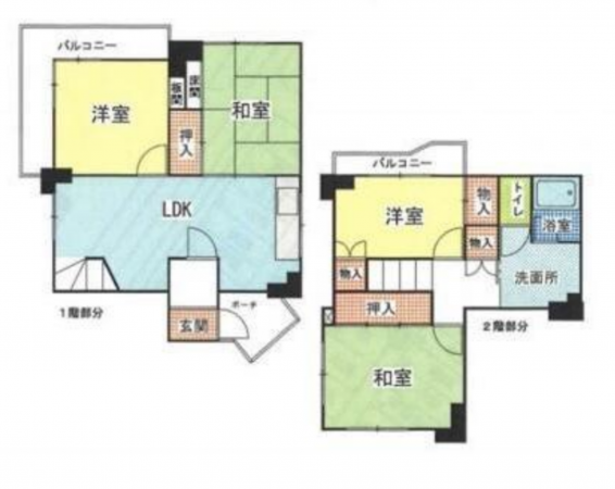 和泉市光明台、マンションの間取り画像です