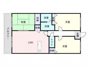 和泉市府中町、マンションの間取り画像です