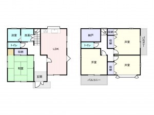 泉大津市、中古一戸建ての間取り画像です
