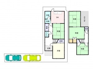 泉大津市、中古一戸建ての間取り画像です