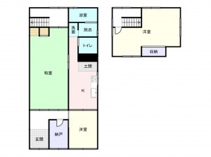 泉大津市、中古一戸建ての間取り画像です