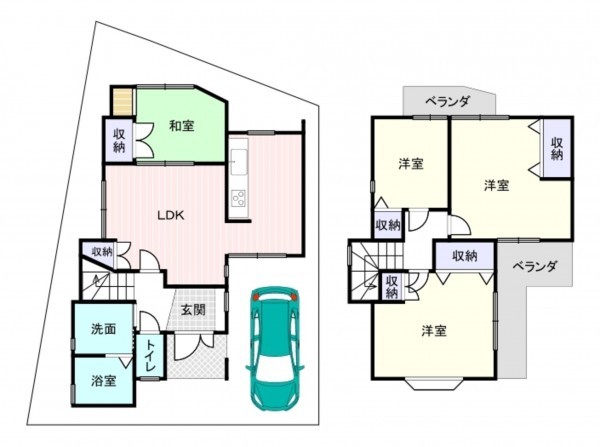 泉大津市、中古一戸建ての間取り画像です