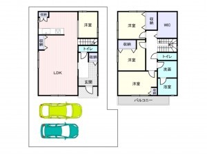 泉大津市、中古一戸建ての間取り画像です