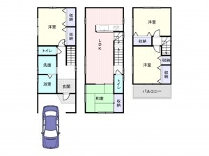 泉大津市、中古一戸建ての間取り画像です