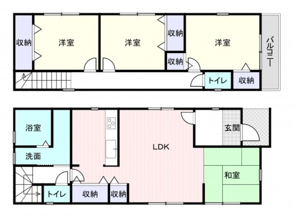 堺市南区、新築一戸建ての間取り画像です
