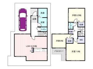 堺市西区、新築一戸建ての間取り画像です