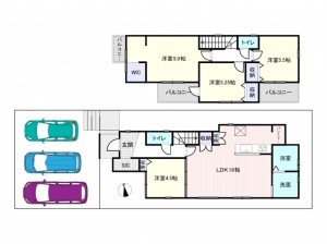 堺市西区、新築一戸建ての間取り画像です