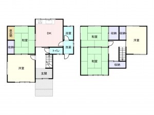 岸和田市池尻町、中古一戸建ての間取り画像です
