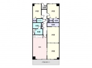 岸和田市下野町、マンションの間取り画像です