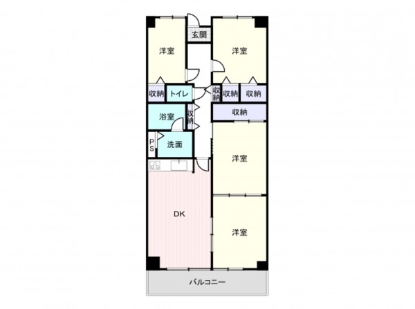 岸和田市下野町、マンションの間取り画像です