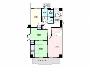 岸和田市下松町、マンションの間取り画像です