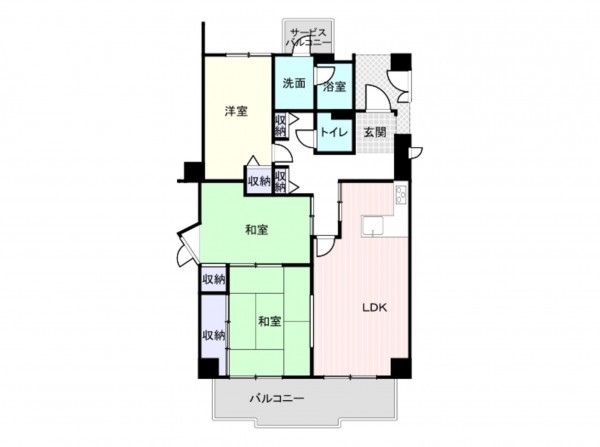 岸和田市下松町、マンションの間取り画像です