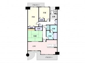 和泉市伏屋町、マンションの間取り画像です